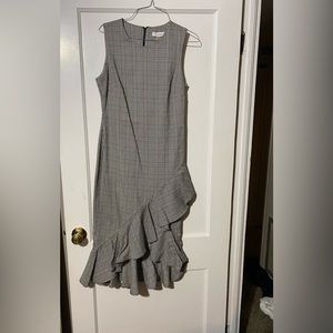 Calvin Klein black and white plaid dress